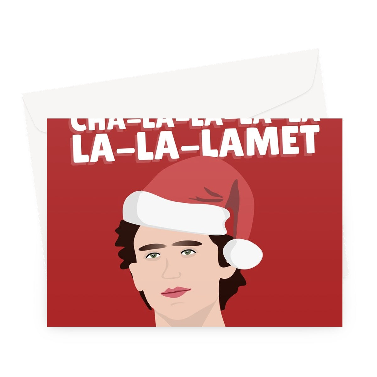 Timothée Chalamet Deck The Halls Song Pun Falalalala Christmas Xmas Actor Celebrity Love Fan Film Greeting Card