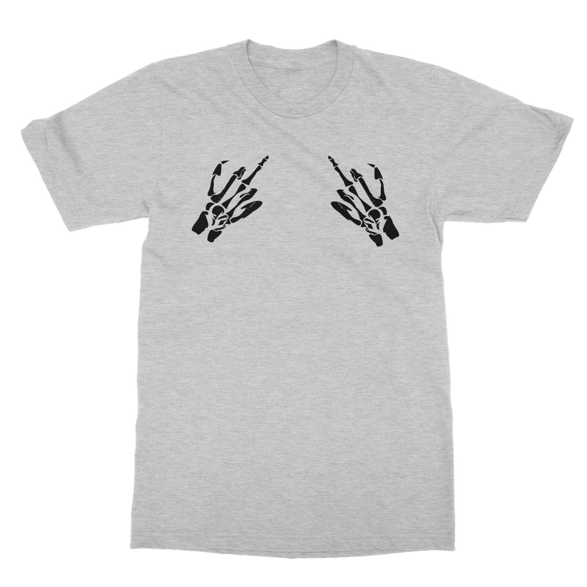 Halloween Apparel - Swearing Skeleton Bone Hands Haloween Spooky Horror Fan Softstyle T-Shirt