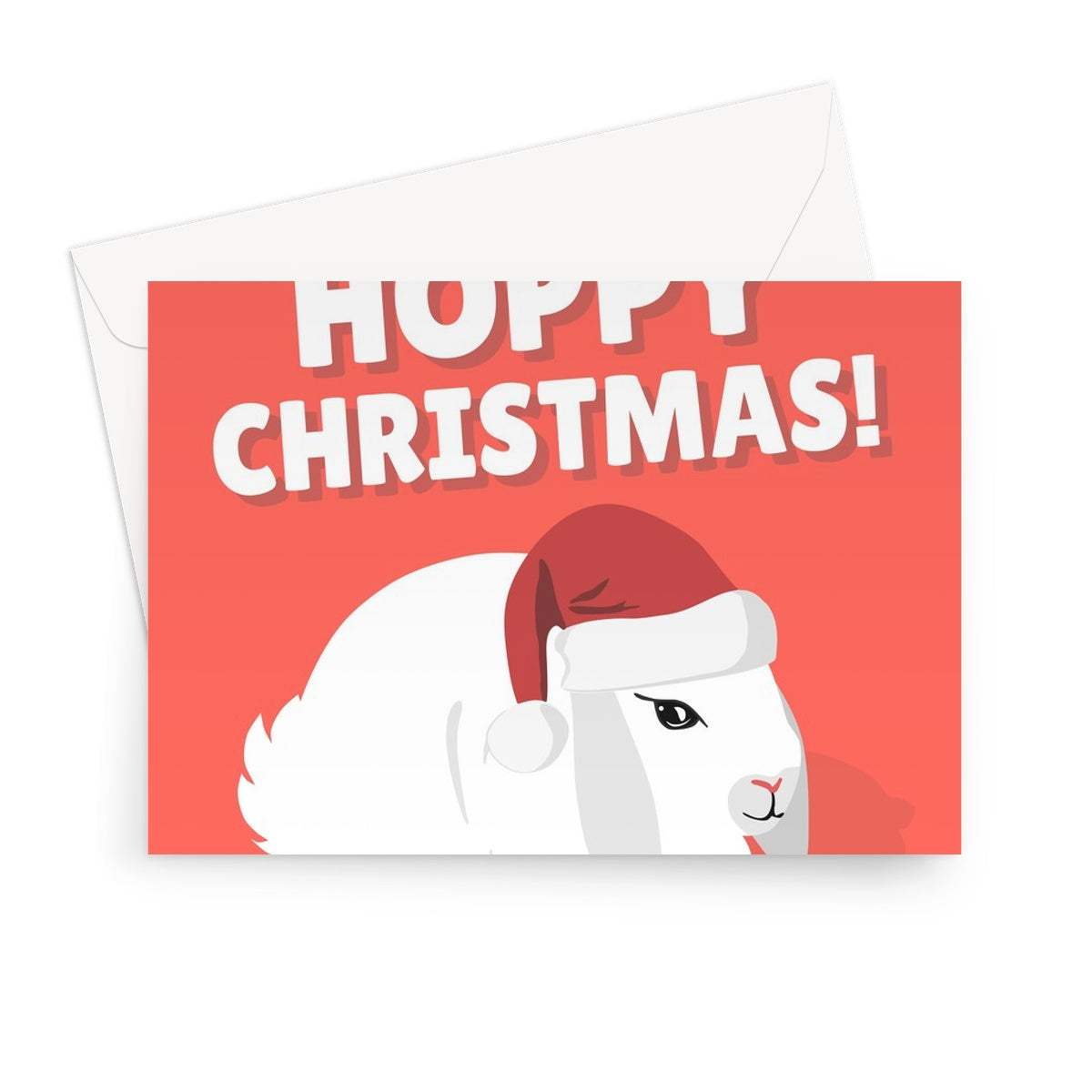 Hoppy Christmas Bunny Rabbit Cute Pet Owner From The Pun Happy Xmas Greeting Card