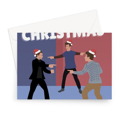 Merry Christmas From The Three Wise Men Tom Holland Tobey Maguire Andrew Garfield Spider Pointing Meme Love Fan Film Xmas Super  Greeting Card