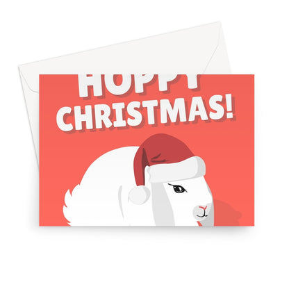 Hoppy Christmas Bunny Rabbit Cute Pet Owner From The Pun Happy Xmas Greeting Card