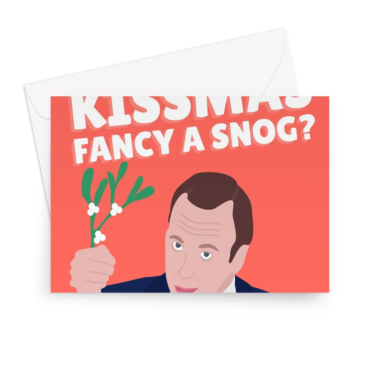 Merry Kissmas Fancy a Snog Matt Hancock Funny Christmas Xmas Card Tory Politics Greeting Card