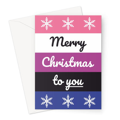 Merry Christmas to You Gender Fluid Pride Flag They/Them Love Xmas LGBTQ + Non-Binary Greeting Card