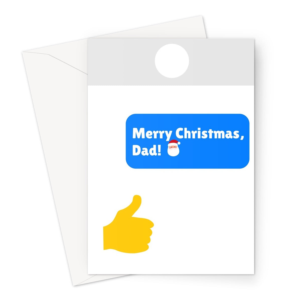 Merry Christmas, Dad! Thumbs Up Text Typical Joke Santa Response Greeting Card