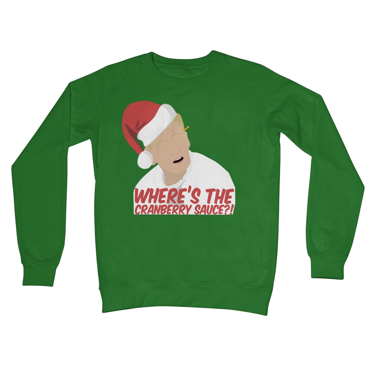 Where's the Cranberry Sauce Gordon Ramsay Funny Meme Idiot Sandwich Christmas Jumper Crew Neck Sweatshirt