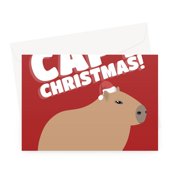 Capy Christmas Capybara Cute Animal Fan Funny Happy Xmas Greeting Card