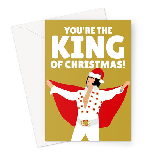 You are the King of Christmas Celebrity Music Fan Retro Elvis Rock Greeting Card