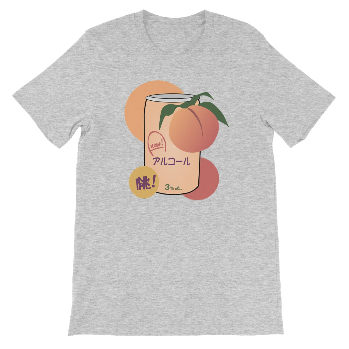 Foodie Collection - Japanese Peach Alcohol Drink (Big Print) Unisex Short Sleeve T-shirt