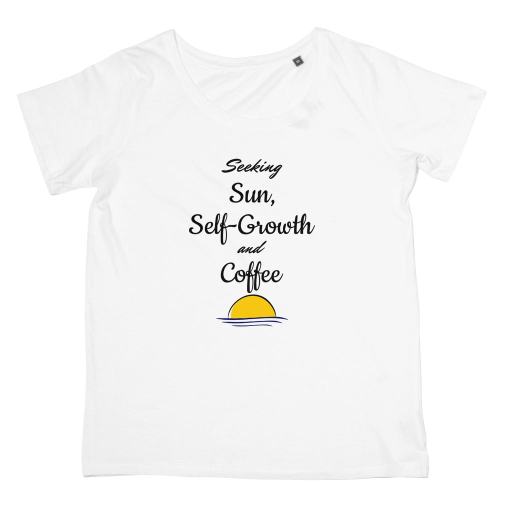 Travel Collection Apparel - 'Seeking Sun Self Growth & Coffee' T-Shirt (Women's Fit)