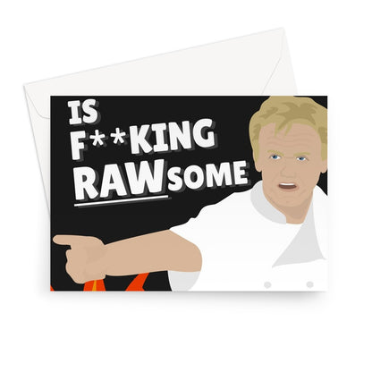 This Father Is F**king RAWsome Funny Gordon Ramsay Father's Day Birthday Chef TV Fan Celebrity Raw Awesome Cooking Greeting Card