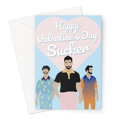 Happy Valentine's Day Sucker Jonas Brothers Funny Fan Love Greeting Card