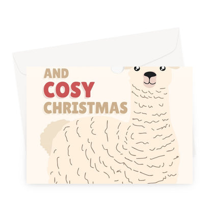 Have a Fluffy and Cosy Christmas Alpaca Animal Farm Love Hairy Llama Fan Cute Kawaii Greeting Card