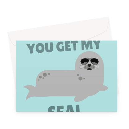 Dad You Get My Seal Of Approval Funny Animal Nature Card Father's Day Birthday Sea Greeting Card