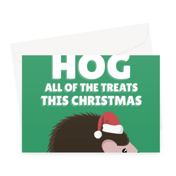 You Can Hog All of the Treats This Christmas Cute Hedgehog Nature Spiky Love Fan Woodland Xmas Greeting Card