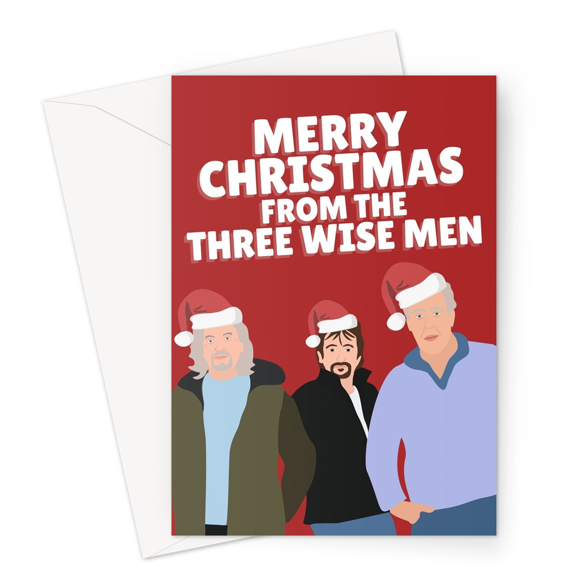 Merry Christmas From The Three Wise Men James May Richard Hammond Jeremy Clarkson Funny TV Fan Greeting Card