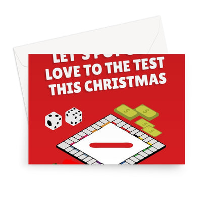 Let's Put Our Love To The Test This Christmas Funny Board Games Xmas Play Arguments Competitive  Greeting Card