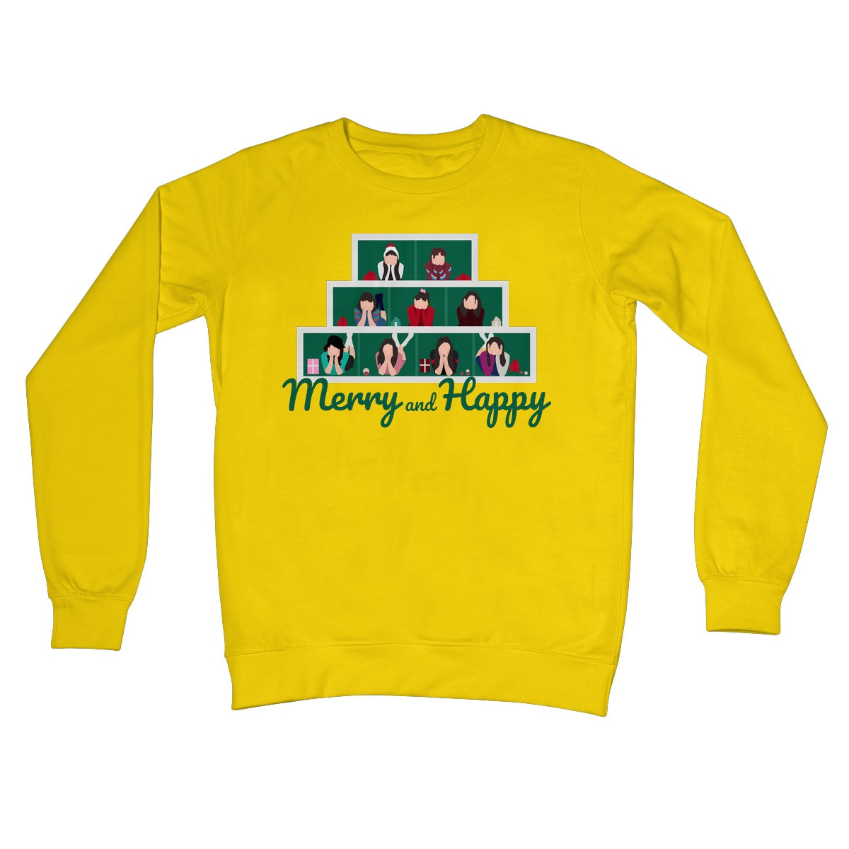 Merry and Happy Twice Fan Funny Christmas Jumper Kpop Music Gift Crew Neck Sweatshirt