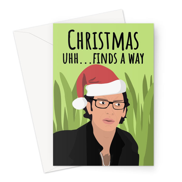 Christmas Finds a Way Jeff Goldblum Jungle Forest Green Version Film Fan Jurassic  Greeting Card