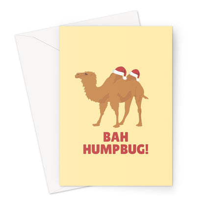 Bah Humpbug Funny Camel Animal Christmas Xmas Desert Humbug Pun Punny  Greeting Card