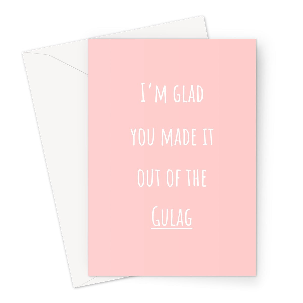 I'm Glad You Made it Out of the Gulag - Gamer Collection - Funny COD Joke Shower Birthday Anniversary Video Games War Pink Cute Fan Greeting Card