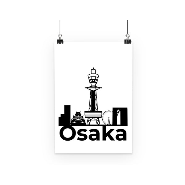 Travel Collection Homeware - Osaka City Black Print Poster
