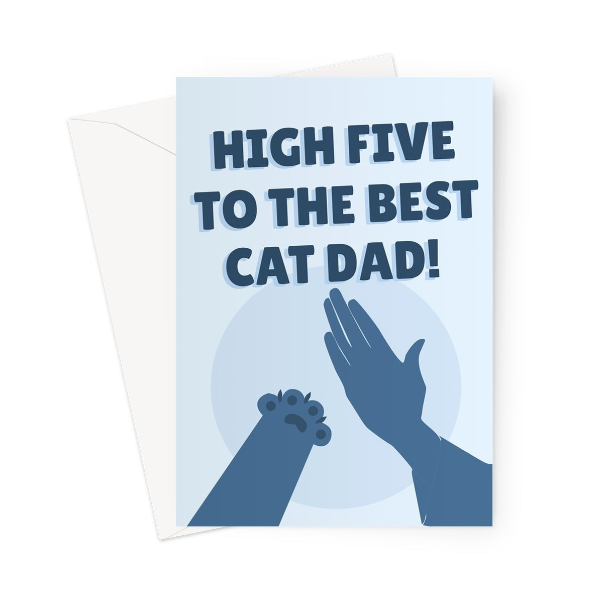 High Five To The Best Cat Dad Father's Day From The Cat Kitty Kitten Pet Owner Cute Funny Paw Beans Greeting Card