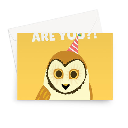 Owl Old Are You?! Funny Cute Birthday Nature Animal Greeting Card