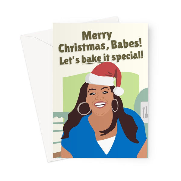 Merry Christmas Let's Bake It Special Funny Pun Alison Hammond TV Show Fan  Greeting Card