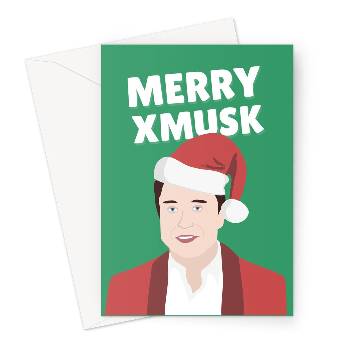 Merry Xmusk Funny Pun Love Fan Elon Musk Merry Christmas Xmas Stocks  Nerd Stonks Meme Greeting Card