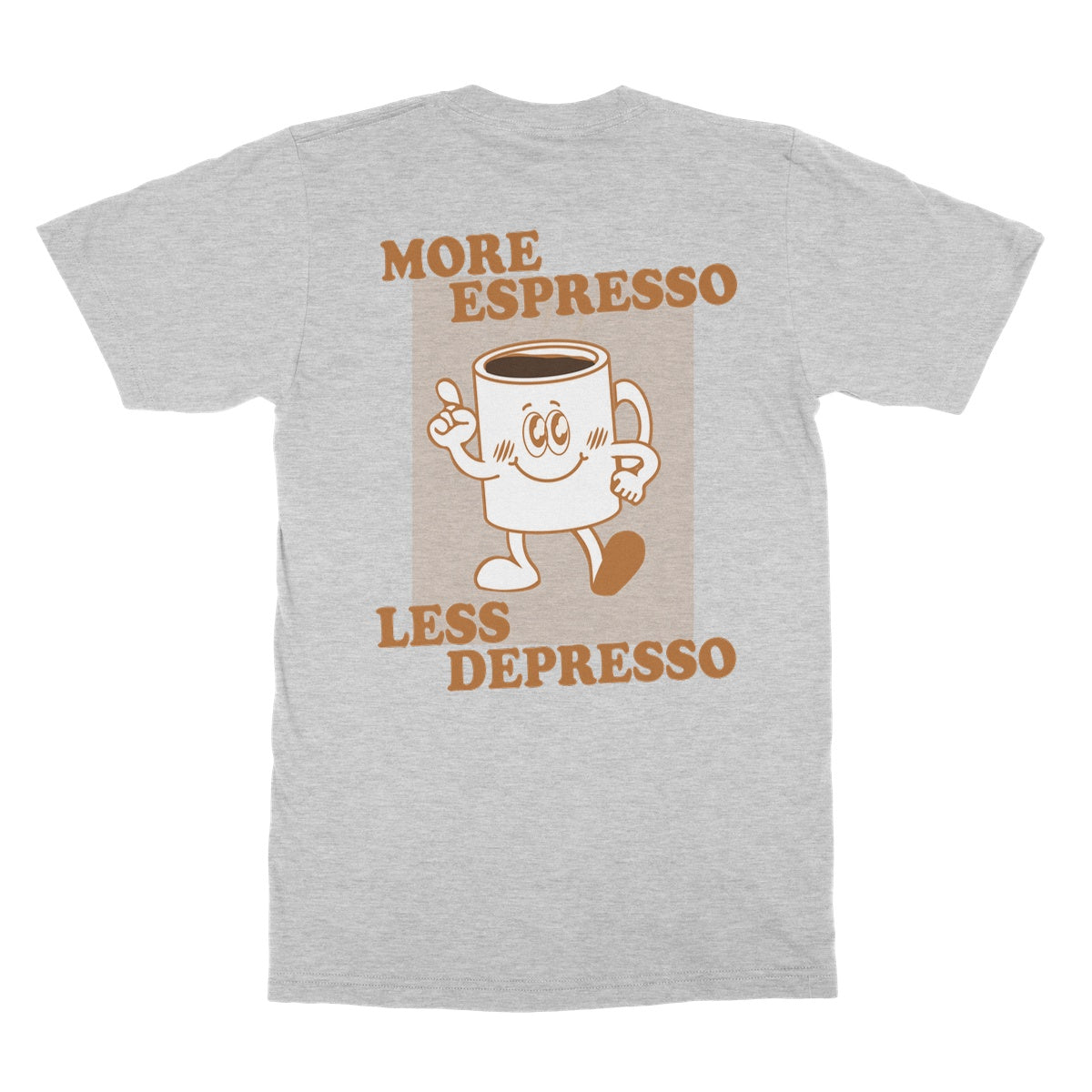 More Espresso Less Depresso Front and Back Print Top Coffee Softstyle T-Shirt