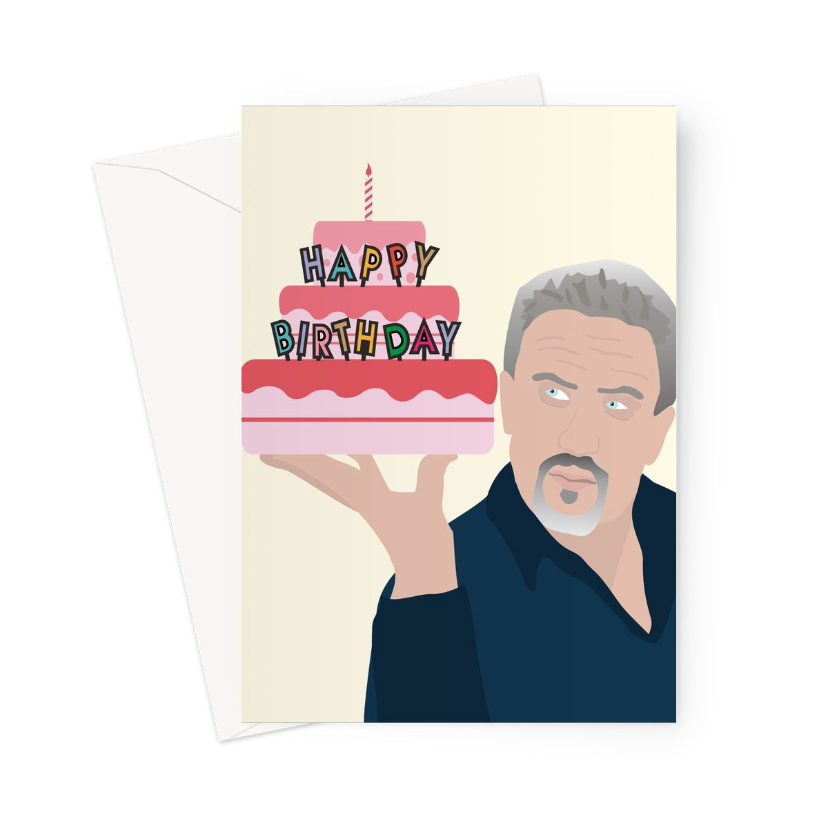 Happy Birthday Cake - Bake Off Paul Hollywood Fan Star Baker Funny Love Birthday Anniversary Biscuit Quote Tent TV Greeting Card