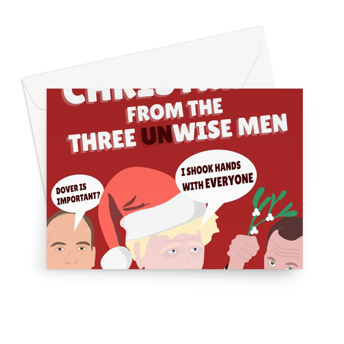 Merry Christmas from the Three Unwise Men Boris Johnson Dominic Raab Matt Hancock Politics Political Funny Xmas Greeting Card