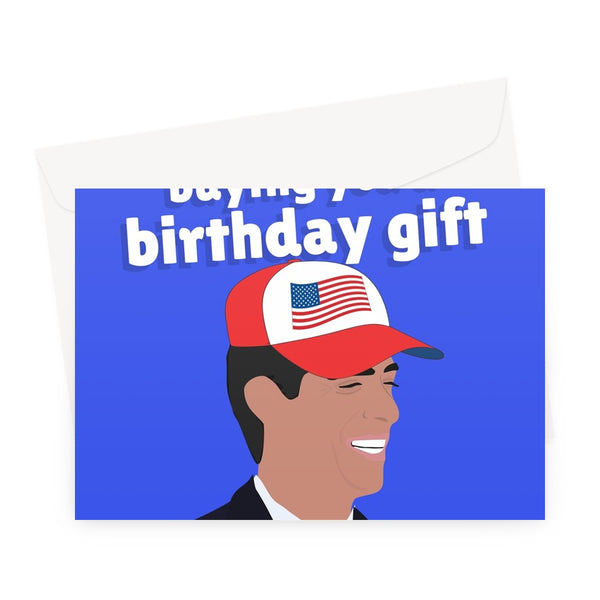 I'm Moving To America To Avoid Buying You A Birthday Gift Rishi Sunak Politics Meme Non Dom Funny Tax Tory Greeting Card