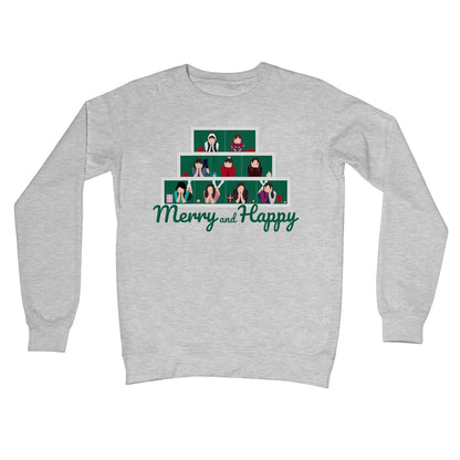 Merry and Happy Twice Fan Funny Christmas Jumper Kpop Music Gift Crew Neck Sweatshirt