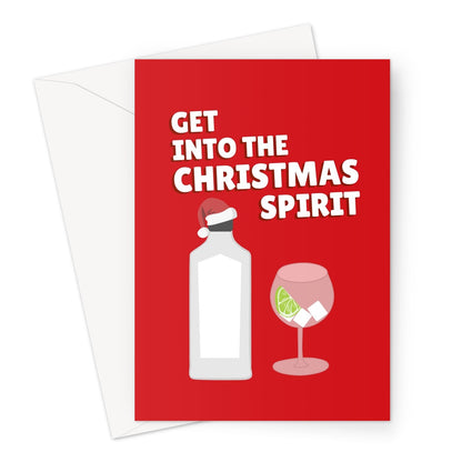 Get into the Christmas spirit funny alcohol gin tonic fan drink pun Greeting Card