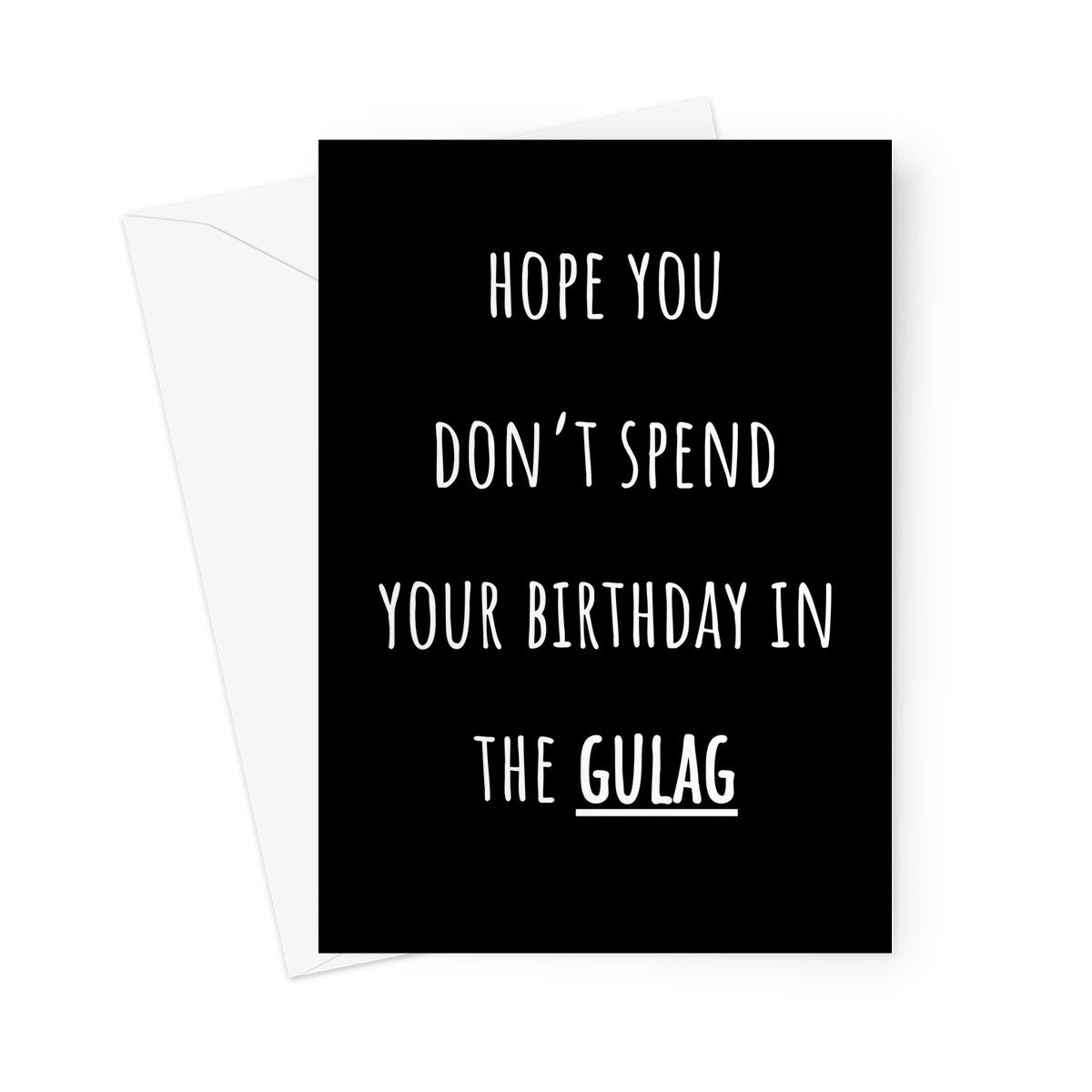 Gulag CUSTOM Birthday Black Greeting Card