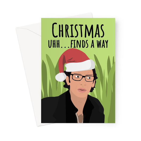 Christmas Finds a Way Jeff Goldblum Jungle Forest Green Version Film Fan Jurassic  Greeting Card