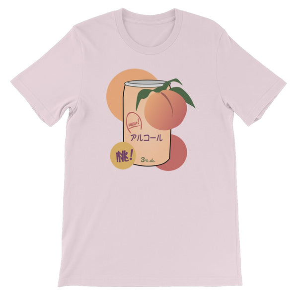 Foodie Collection - Japanese Peach Alcohol Drink (Big Print) Unisex Short Sleeve T-shirt