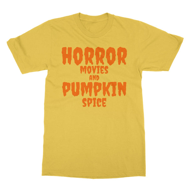 Halloween Apparel - Horror Movies and Pumpkin Spice  Softstyle T-Shirt