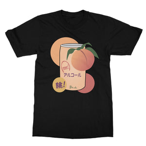 Japanese Peach Alcohol Drink T-Shirt (Foodie Collection, Big Print)