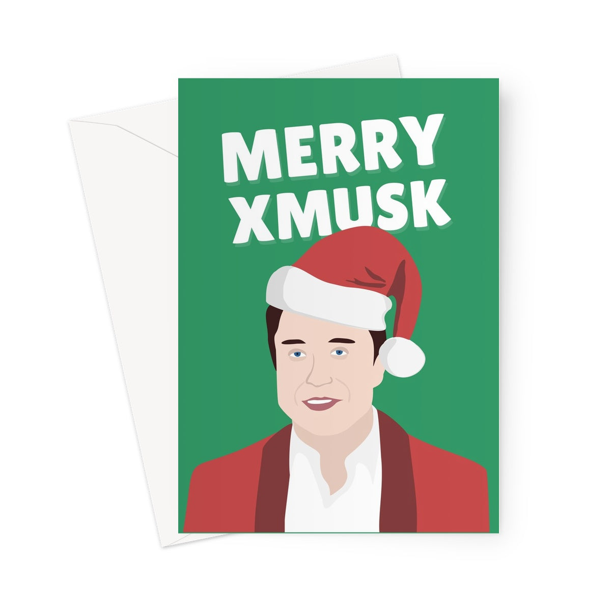 Merry Xmusk Funny Pun Love Fan Elon Musk Merry Christmas Xmas Stocks  Nerd Stonks Meme Greeting Card