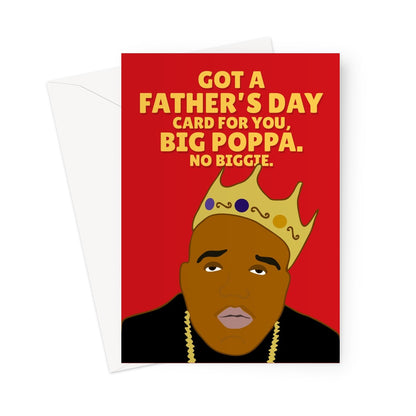 Got a Father's Day Card For You, Big Poppa. No Biggie. Funny Notorious Dad Card Punny Music Retro  Greeting Card