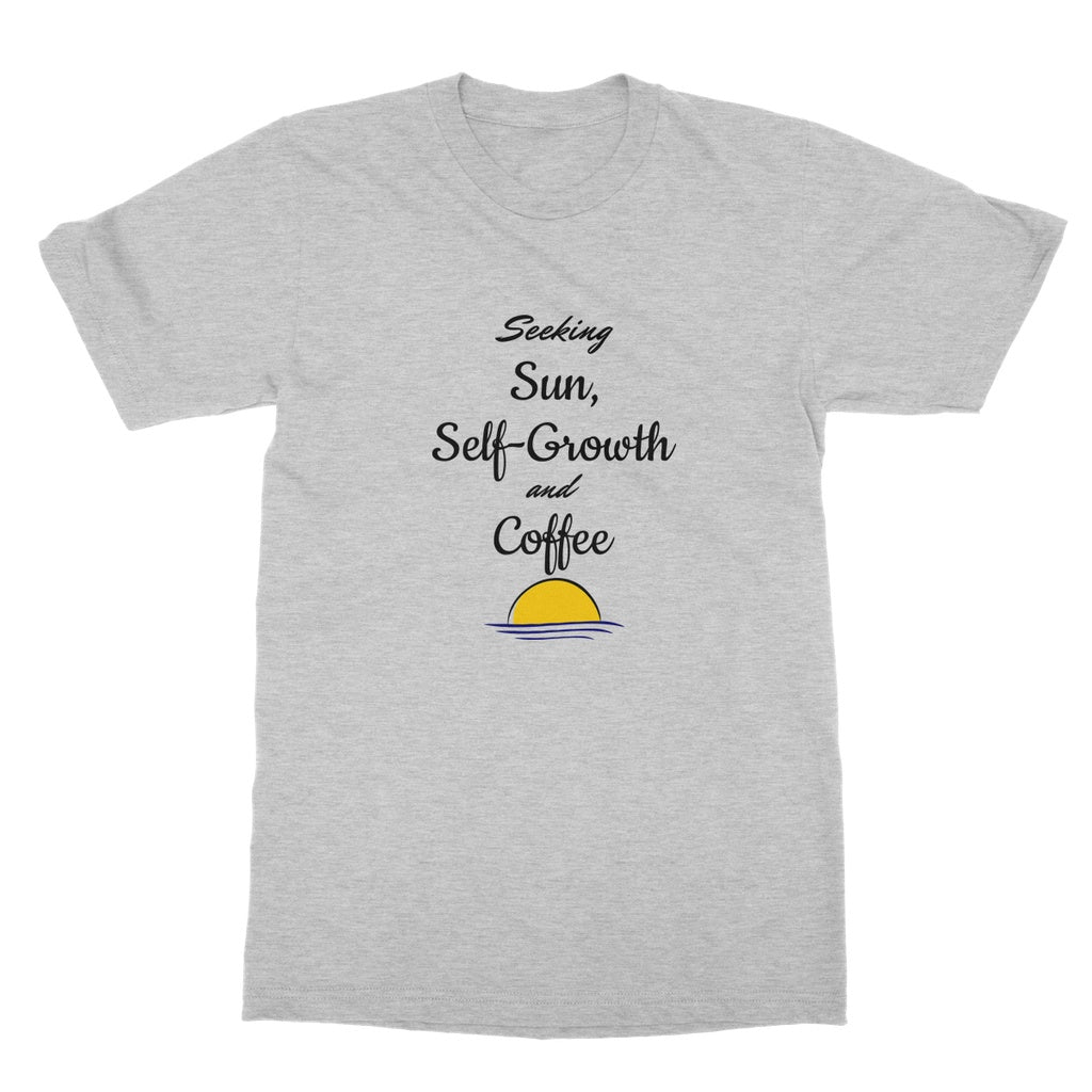 Travel Collection Apparel - 'Seeking Sun Self Growth & Coffee' T-Shirt