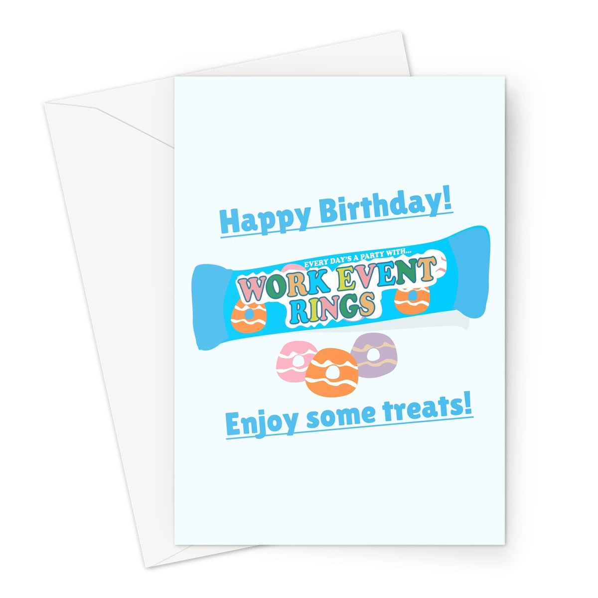 Happy Birthday Enjoy Some Treats Work Event Rings Funny Boris Politics Tory Party Scandal Greeting Card