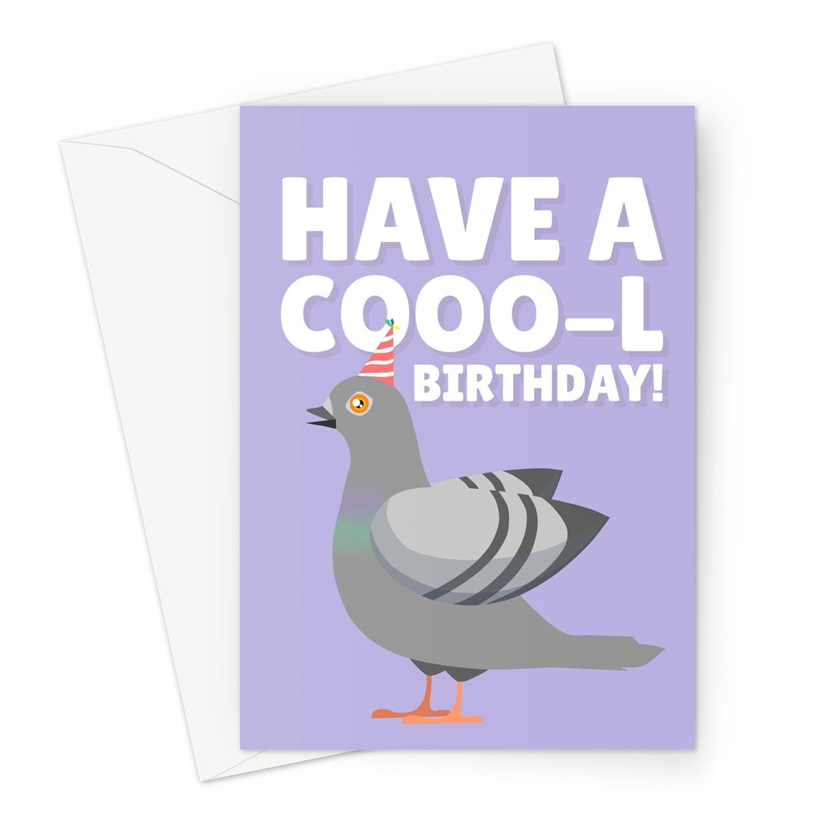 Have A Cooo-l Birthday Funny Pigeon Cool Nature Animals Pun Punny Cute Greeting Card