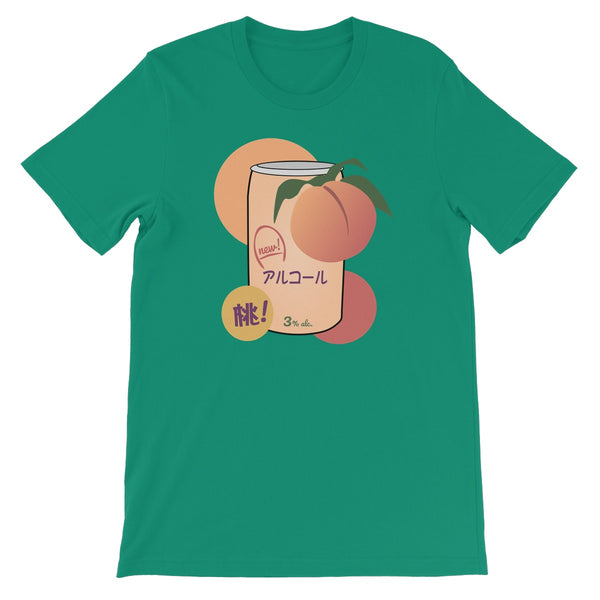 Foodie Collection - Japanese Peach Alcohol Drink (Big Print) Unisex Short Sleeve T-shirt