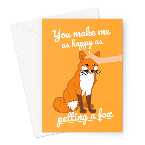 You Make Me as Happy as Petting a Fox Ghost of Tsushima Love Fan Gamer Birthday Anniversary Gift Cute Shrine Video Game Greeting Card