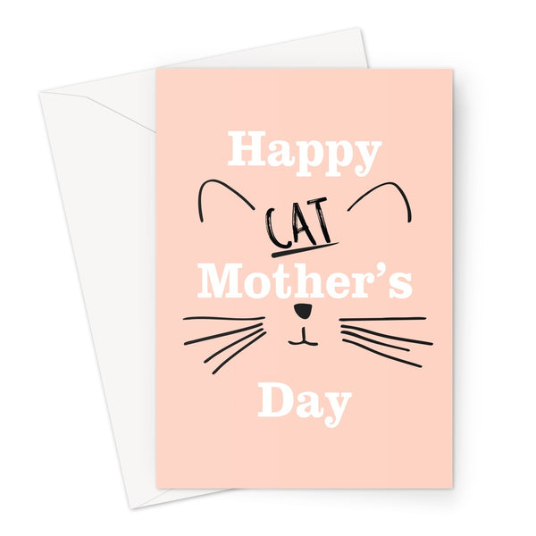 Happy Cat Mothers Day Minimalist  Love Funny Fan Gift Cat Mom Mum Owner Kitty Kitten Short Hair Sphynx  Greeting Card