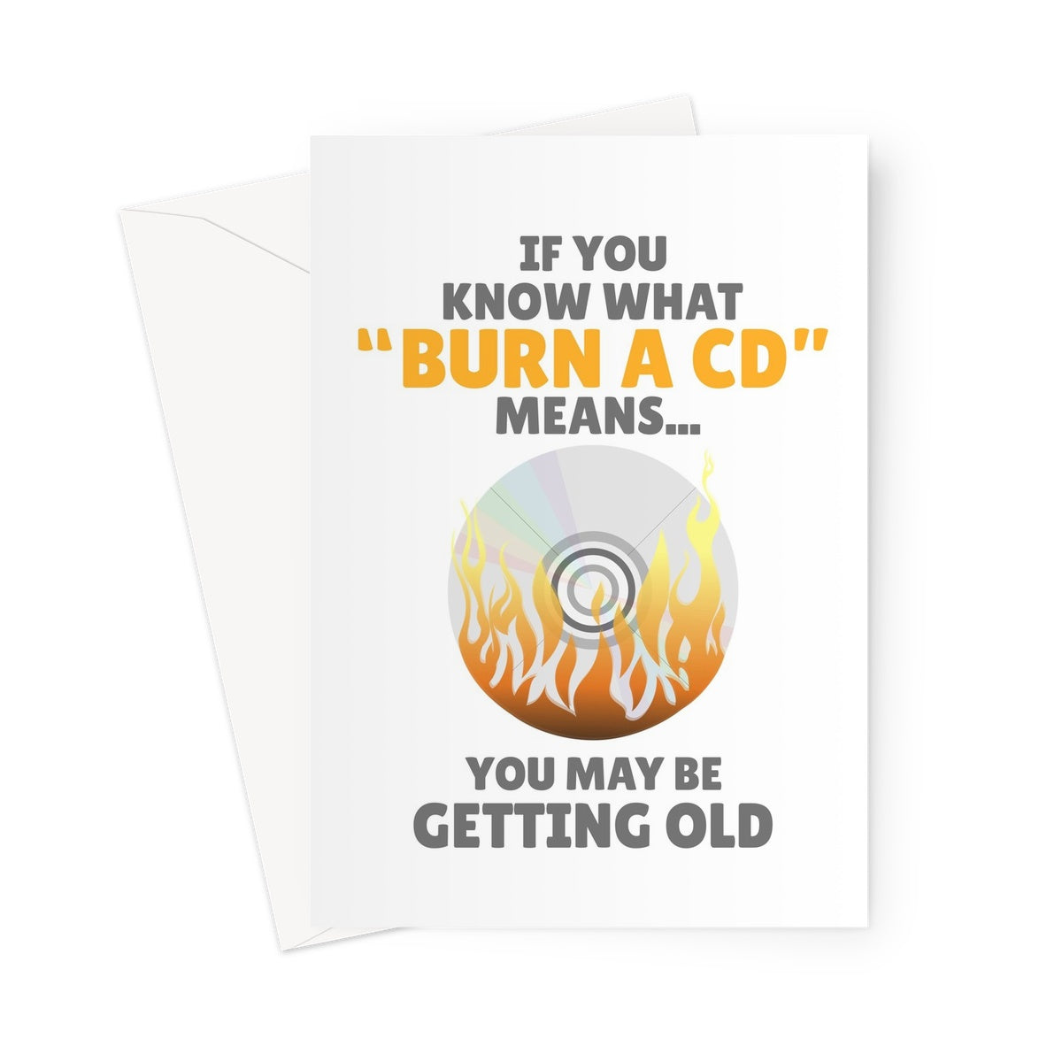 If You Know What Burn A CD Means You May Be Getting Old Funny 90s 2000s Birthday Music Fan Greeting Card