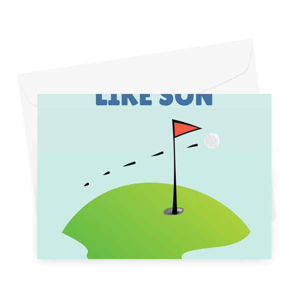 Like Father Like Son Golf Funny Father's Day Dad Sport Bad Rubbish Greeting Card